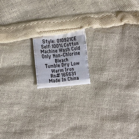 Johnny Was Calme Drape Tank Top Double V Neck Sleeveless 100% Cotton Size M - Picture 7 of 7